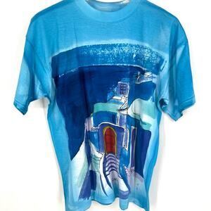 Malu Made in Greece Santorini Wearable Art T Shirt Size S